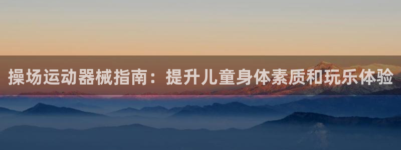 尊龙凯时代理：操场运动器械指南：提升儿童身体素质和玩