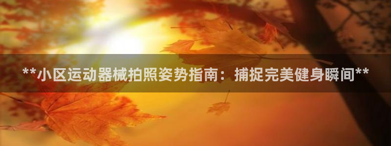 尊龙凯时网站赌愽是真的吗：**小区运动器械拍照姿势指