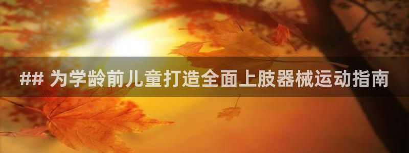 尊龙人生就是搏：## 为学龄前儿童打造全面上肢器械运动指南